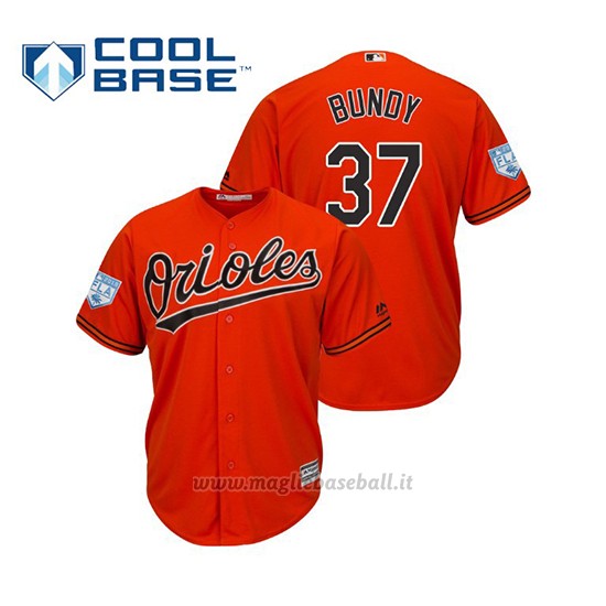 Maglia Baseball Uomo Baltimore Orioles Dylan Bundy Cool Base Entrenamiento De Primavera 2019 Arancione
